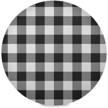 

Hyjoy Buffalo Plaid Round Placemats Set of 1 Non-Slip Heat Resistant Washable Table Mats for Kitchen Dining Room Party Decor