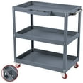 thumbnail image 1 of 3 Tier Rolling Cart, Thicken Movable Cart with Lockable Wheels Handle, Utility Cart, 1 of 8