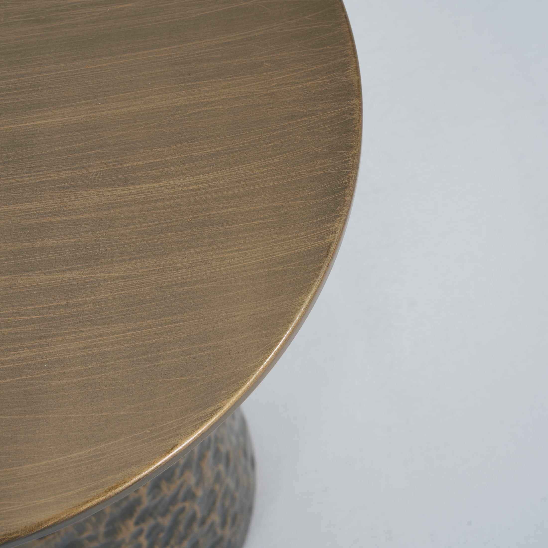 Christopher Knight Home Modern Luxury Metal Side Table, Hammered Texture, Sculptural Design, Copper-tone