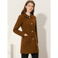 thumbnail image 3 of INSPIRE CHIC Manteau Trench d'Hiver pour Femme à Col Rabattu, Simple Boutonnage, Brun Foncé L, 3 of 6