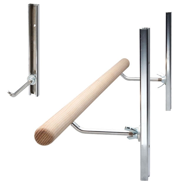 Ballet Bar Wall Mounted Double Adjustable, 8' long, Oak Ballet