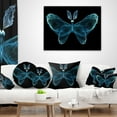 thumbnail image 4 of Designart Turquoise Fractal Butterfly in Dark - Abstract Throw Pillow - 18x18, 4 of 5