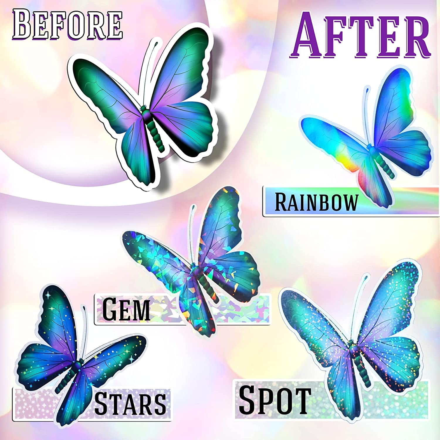 Koala Self Adhesive Laminating Sheets A4, 100 Sheets Transparent Holographic Clear Sticker Paper Overlay Film,Peel and Stick Laminate Sheets Protector