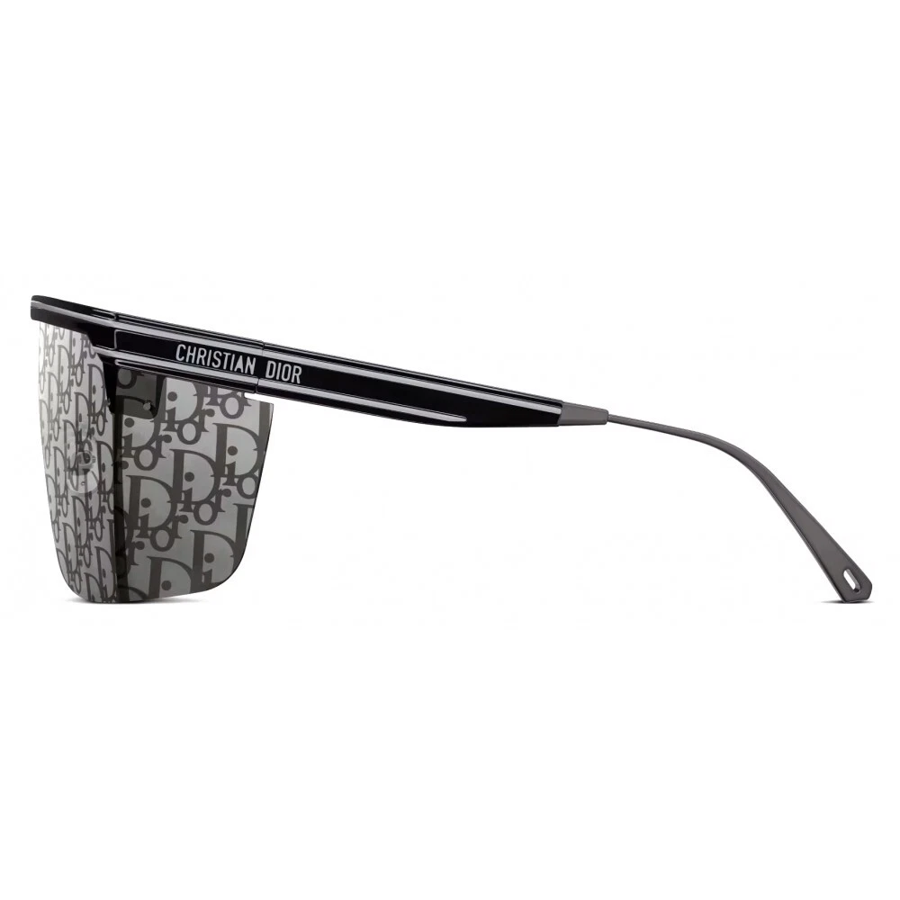 Christian Dior Black Oblique Mask Diorclub M1U Unisex Logo Sunglasses New