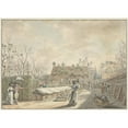thumbnail image 2 of Jacob Cats 24x18 Black Ornate Framed Double Matted Museum Art Print Titled: Visit to a Flower Nursery (1791), 2 of 5