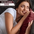 thumbnail image 4 of 20" x 20" Throw Pillow - AZ Maroon: 2 PCS / 4 Sided. Luxurious Premium Down Feather Pillow with Reversible Cover Microsuede/Microplush Fabric. Forever Fluffy, Beautiful & Supportive. Soft & Comfy., 4 of 9