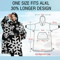 thumbnail image 4 of Oversized Wearable Blanket Hoodie,Black Christmas Snowflake Pattern Sherpa Blanket Hoodie with Super Pockets,Super Warm Fuzzy Pullover for Women & Men, 4 of 6
