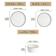vancasso 12 pcs Dinnerware Sets, Plates and Bowls Set for 4, Ceramic Dinner Set, White