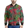 thumbnail image 5 of Chaqueta bomber con estampado de hojas de plátano tropical para hombre, sudadera de manga larga en 3D, chaqueta bomber de calle de gran tamaño con cremallera, 5 of 5