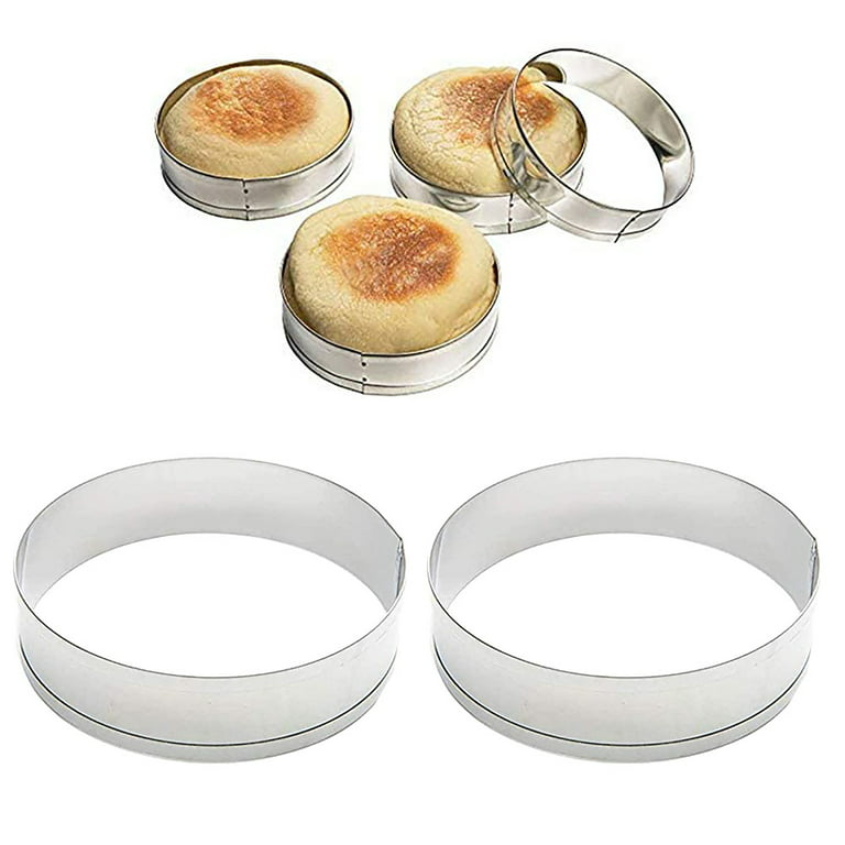 6 PCS Cooking Round Cake Ring Mold, Stainless Steel Muffin Tart Rings,  Metal Molds Double Rolled Crumpet Circular Pastry - AliExpress