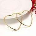thumbnail image 4 of 38mm Silver/Rose Gold/Gold Stainless Steel Ear Hoop Love Heart Earrings, 4 of 8