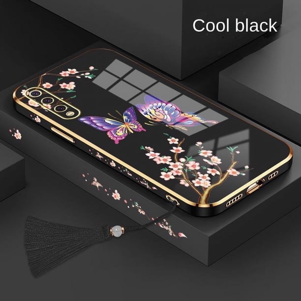 Funda Samsung A01 A04E A03 Core A7 2018 A03 A04 Cáscara de teléfono móvil de Sakura mariposa de borde recto