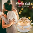 thumbnail image 4 of Matashi Home Decorative Dining Tabletop Showpiece Rose Gold Sugar Bowl, Honey Dish, Candy Dish Glass BowlFlower and Vine Design with Spoon, 4 of 7