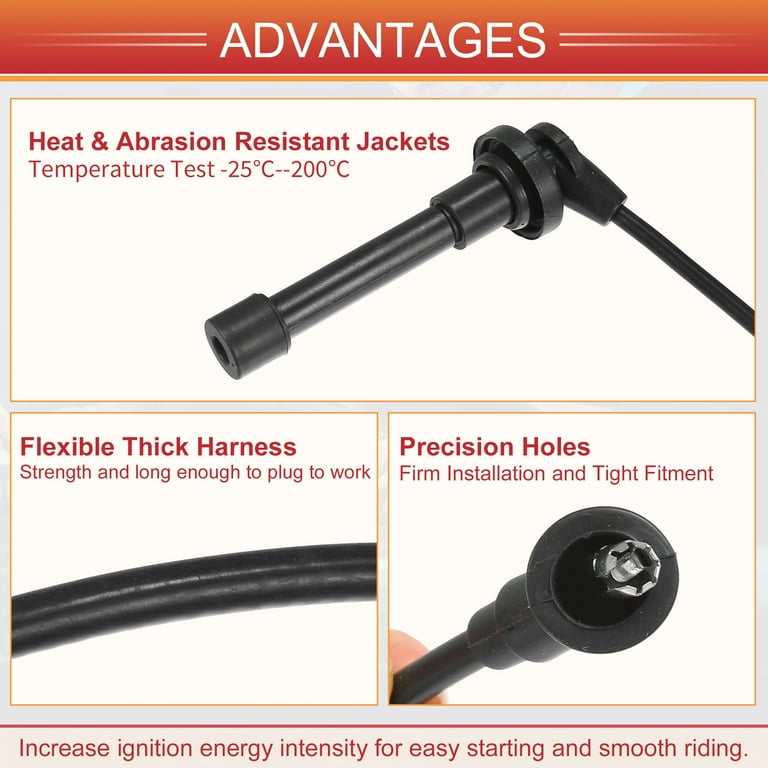 Spark Plug Coil Wires Ignition Coil Cable Fit for Nissan