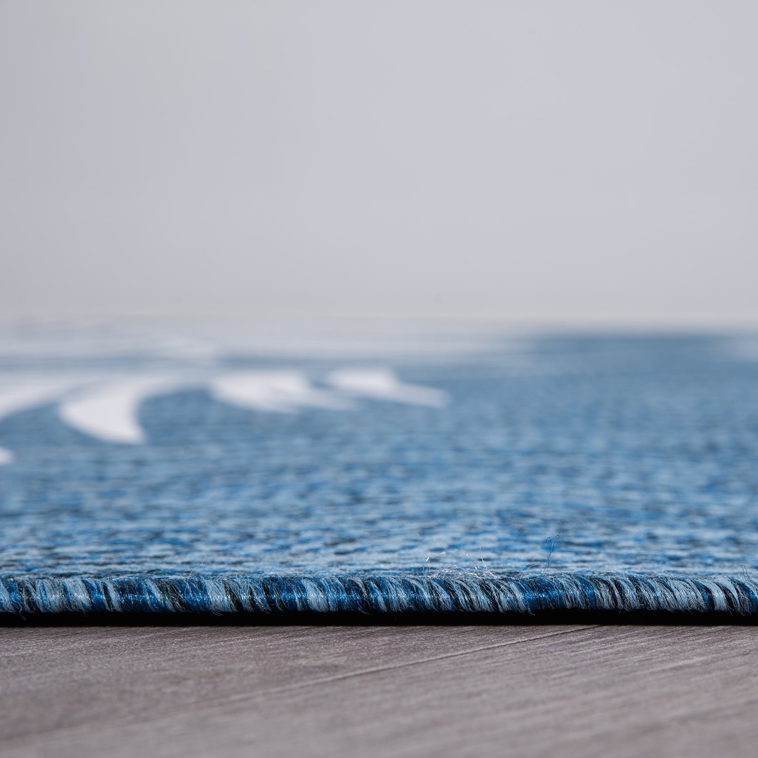 World Rug Gallery Contemporary Palm Leaves Textured Flat Weave Indoor/Outdoor Area Rug - NAVY 5' X 7'