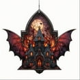 thumbnail image 3 of 2D Halloween Bat Acrylic Hanging Decor - Gothic Suncatcher Window Ornaments, Spooky Bat & Haunted House Wall Art for Home, Office, Indoor/Outdoor Party Decorations, 3 of 3