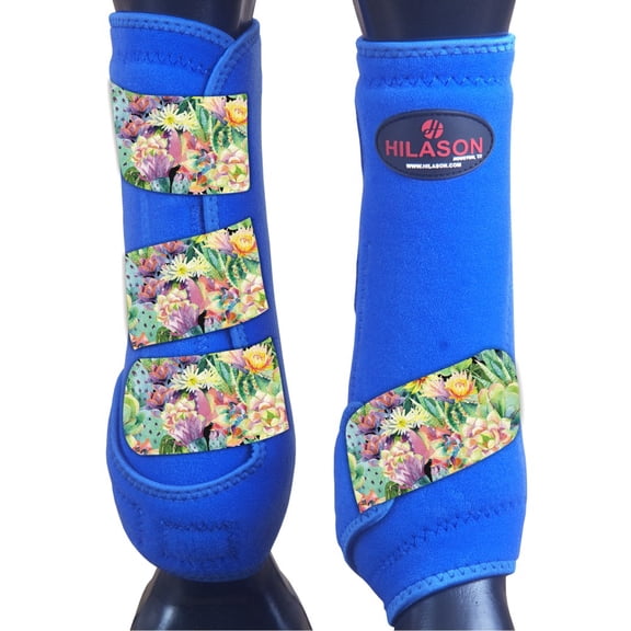 S - Hilason Horse Medicine Sports Boots Rear Hind Leg Royal