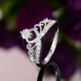thumbnail image 3 of K-KED Elegant Women Wedding Crown Ring 925 Silver Filled Delicate Jewelry Party Ring Sz 6-10-8, 3 of 6