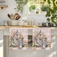 thumbnail image 4 of Easter Bunny Kitchen Towels Set of 1, Colorful Eggs Spring Flowers Pastoral Pink Plaid Absorbent Dish Towels for Kitchen, Microfiber Hand Towel, Quick Drying Tea Towel for Cleaning Dishcloths, 4 of 7