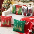 thumbnail image 6 of Christmas Throw Pillow Covers 16 x 16 Inch Set of 2, Red Green Christmas Tree, Winter Holiday Pillowcases Decor for Home Couch Sofa, 6 of 6