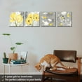 thumbnail image 5 of Yellow Gray Wall Art Canvas Flowers Birds Wall Decor for Living Room Bathroom Abstract Modern Floral Large Posters Print Artwork Framed Hang Pictures for Home Decorations 12''''x12'''' x4 Panels, 5 of 6