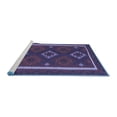 thumbnail image 2 of Ahgly Company Machine Washable Indoor Round Oriental Blue Traditional Area Rugs, 6' Round, 2 of 4