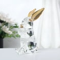 thumbnail image 4 of AUQ Glass Rabbit Figurine Clear Bunny Ornament with Stained Ears Collectible Bunny Centerpiece for Desk Spring Easter Decoration,Purple, 4 of 7