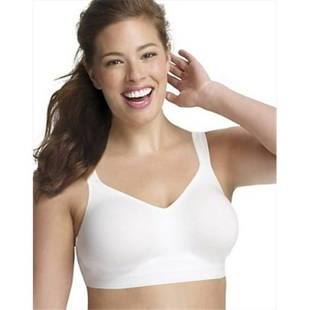 Just My Size JMS Easy-On Front Close Wirefree Bra, Black, 42DDD