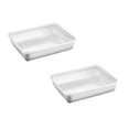 thumbnail image 1 of Oleegame 2 Pcs Rangement pour Produits Assiette Carrée en Acier Inoxydable avec Couvercle Assiette en Métal Épaissie pour Aliments Petite Plaque Carrée de Cuisson pour Four Plateau en Acier Inoxydable de Qualité Alimentaire Argent, 1 of 5