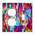 thumbnail image 4 of Metal Light Switch Plate Outlet Cover (Stained Glass Window Tile Pattern GLA003), 4 of 15
