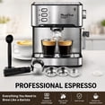thumbnail image 5 of 20 Bar Professional Espresso Machine with Milk Frother, Single & Double Shot, ESE Pod Compatible, Visual Display of Pressure, Removable Water Tank for Cappuccino, Latte, & Machiato for Home Barista, 5 of 11