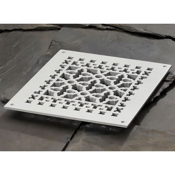 Reggio Registers 1012-Anh Scroll Series 8" X 10" Floor Grille - Grey