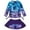 Purple, variant on Toddler Swimwear Girls Swimwear Two Piece Long Sleeve Swimsuit Summer Pool Hawaii Tropical Beachwear Sets For Girls 3-10Years Old Trendy 5-6Y
