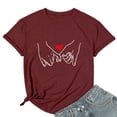 thumbnail image 3 of Graphic Tees for Women T-Shirts Stylish Round Neck Tee for Everyday Comfort and Subtle Printed Style Red XL, 3 of 3