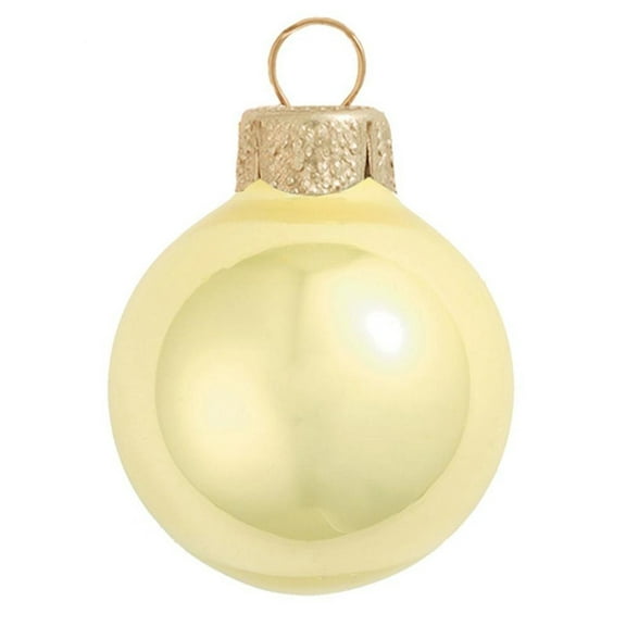 4ct Pearl Soft Yellow Glass Ball Christmas Ornaments 4.75" (120mm)