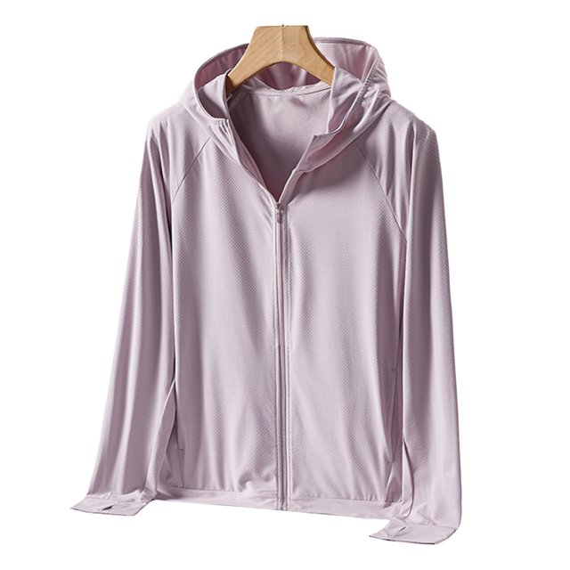 Chaqueta de protección solar para mujer Tejido de secado rápido Ventilación Sudadera con capucha de protección solar para mujer para correr al aire libre Senderismo Rosa L YUNYI BRAND Deportes