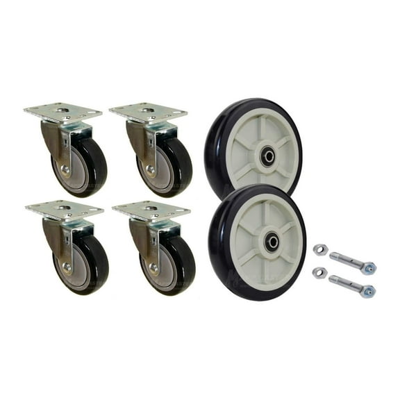 U-Boat Platform Truck Replacement Caster & Wheel Kit with Easy Rolling Bearings &