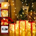 thumbnail image 3 of Set de 3 cajas de regalo iluminadas con iluminación navideña FUNIAO con 60 LED, 3 of 7
