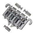 thumbnail image 1 of 3 Point 4 String Bass Bridge Tailpiece Zinc Alloy Bridges With Saddle Replacement Parts For Style Bass,silver, 1 of 5