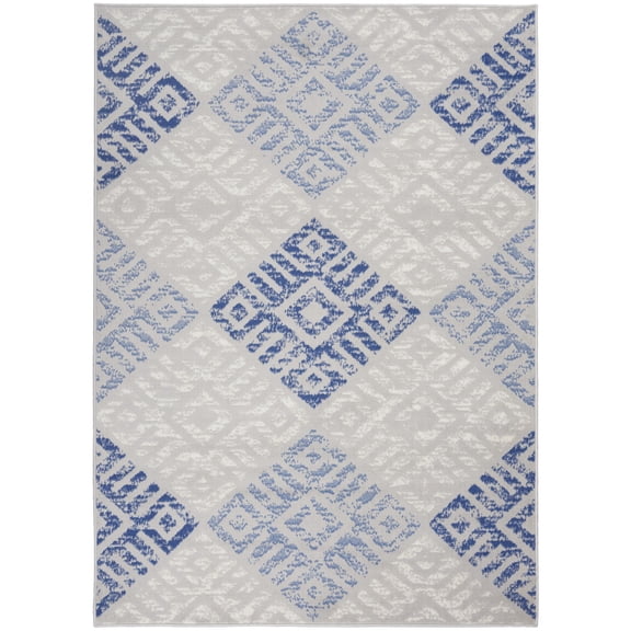 Nourison Whimsicle WHS18 Indoor only Area Rug - Grey Blue 5' x 7'