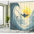 thumbnail image 5 of Ambesonne Ocean Shower Curtain, Cloudy Tropical Island, 69"Wx70"L, Beige Yellow Navy, 5 of 5