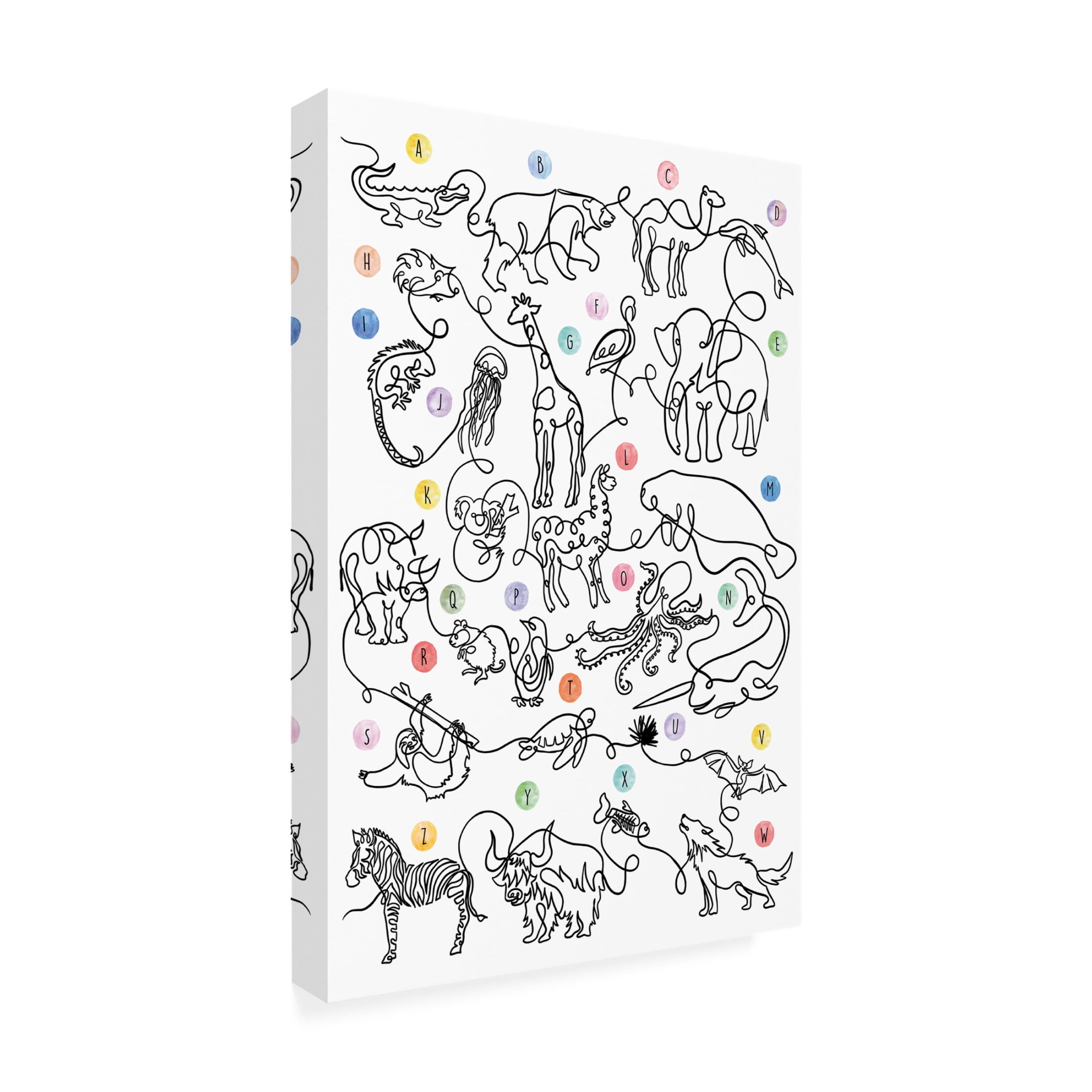 Trademark Fine Art Hanna Lee Tidd The Animal Alphabet Canvas Wall Art