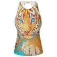 thumbnail image 3 of Women's Printed Tankini Top - High Elasticity Slim-Fit Swimsuit with Removable Straps & Cups, Perfect for Beach & Pool Parties，The Yellow Tiger, 3 of 7