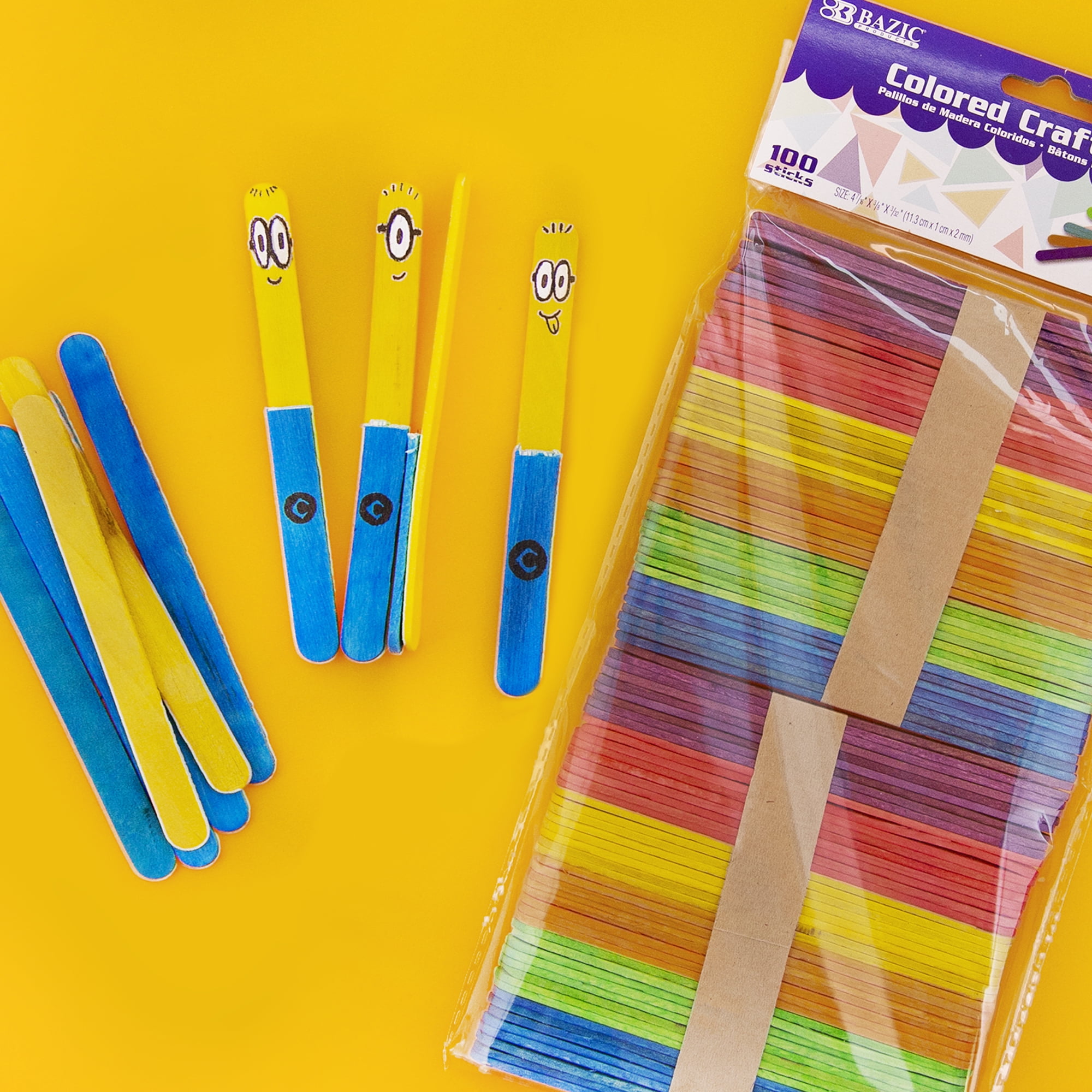 BAZIC Natural Craft Stick (100/Pack) / Box Qty - 24