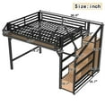 thumbnail image 4 of Bellemave Full Size Loft Bed with Stairs and Wardrobe, Metal Gaming Loft Bed Frame with Charging Station & LED Light, Heavy-Duty Loft Beds with Beside Shelf for Teens Adults(Natural), 4 of 7