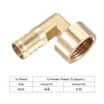 thumbnail image 4 of Uxcell 16mm Barbed x G1/2 Female Thread Brass Hose Barb Fitting Elbow, 4 of 6