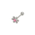 thumbnail image 5 of Jeweled Flower Design Barbell Tongue Ring, 5 of 7