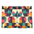 thumbnail image 7 of Yayeee Kitchen Curtains Tier Pair Light Filtering 27"x24" Rod Pocket Short Cafe Window Panel, Retro Geometric, 7 of 7