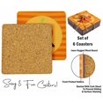 thumbnail image 4 of Inkdotpot Set of 6 Drink Coasters DecorativeNon,SlipCork Base4-inch Square PrintedCoastersEasy Clean- Halloween, 4 of 8