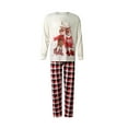 thumbnail image 2 of Fiomva Family Matching Christmas Pajamas Set, Xmas Tree Letter Print Round Neck Long Sleeve Tops Plaid Long Pants for Parents Kids, 2 of 10